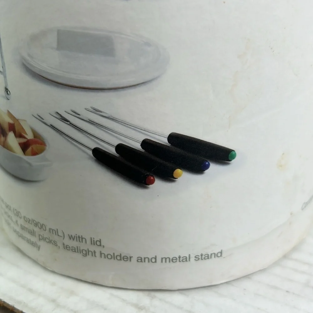 Pier 1 Imports White Stackable Fondue Set NIB